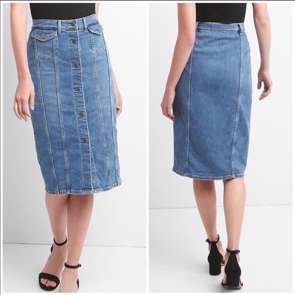 denim midi skirt gap